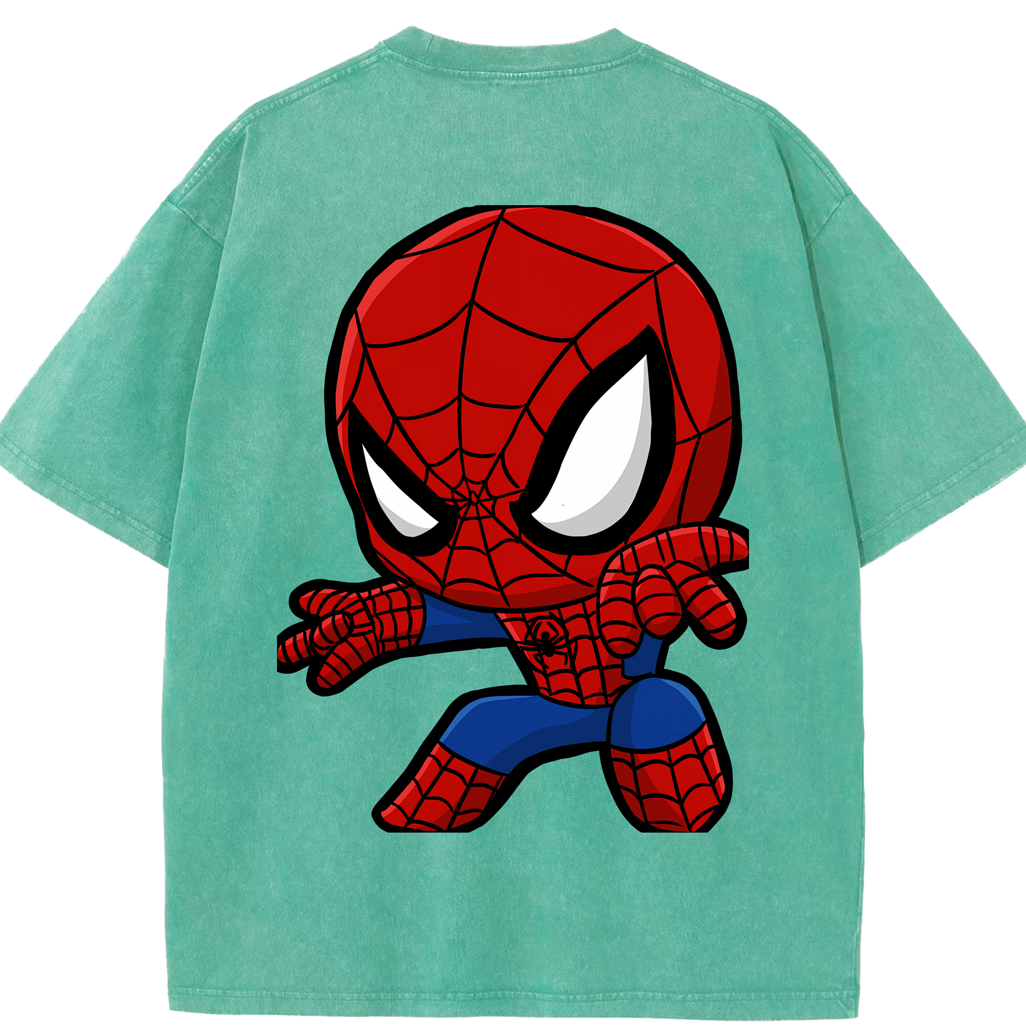 （画像用） Spider Man スパイダーマン 綿100% ヴィンテージ風 半袖Tシャツ（背面プリント）